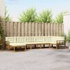 vidaXL Outdoor-Sofagarnitur mit Kissen 7 pcs Natur und Creme