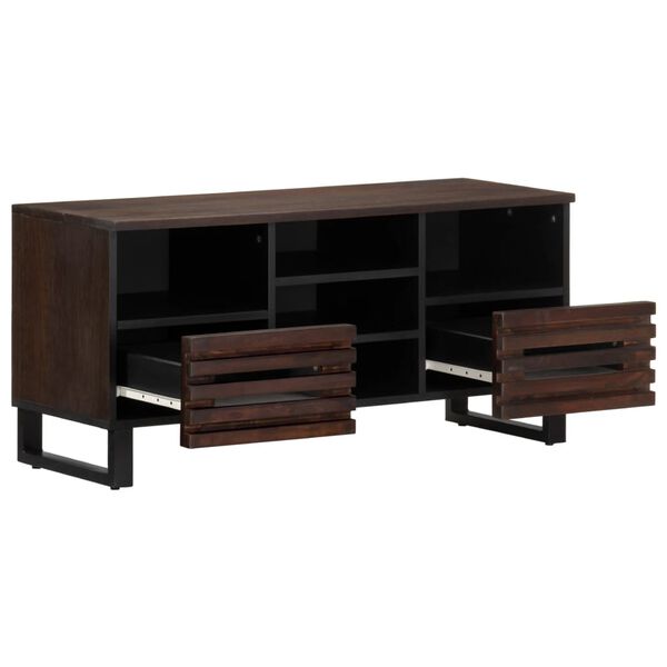 vidaXL TV-Schrank Braun 100x34x46 cm Massivholz Mango