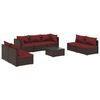 vidaXL 8-tlg. Garten-Lounge-Set mit Kissen Poly Rattan Braun
