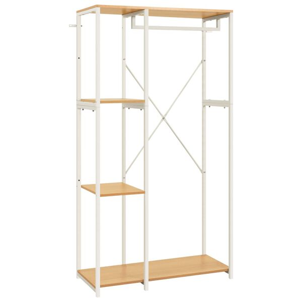 vidaXL Kleiderschrank Wei&szlig; Eiche 90x40x167 cm Metall Holzwerkstoff