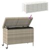 vidaXL Gartentruhe mit Rollen Hellgrau 110x55x73 cm Poly Rattan