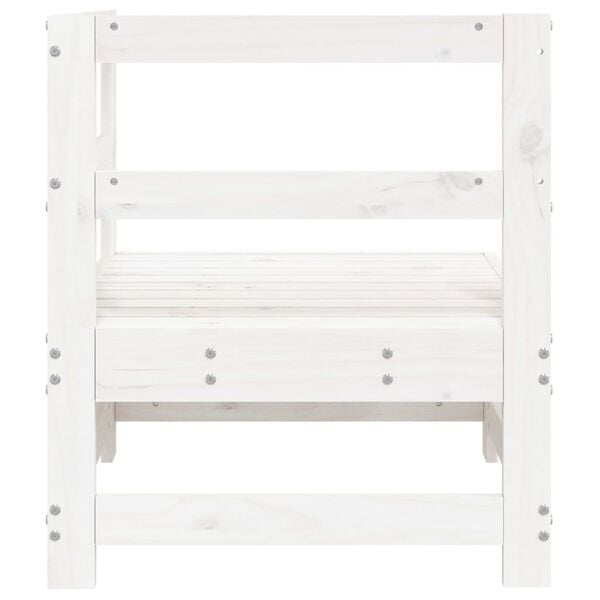 vidaXL Garten-Ecksofa Weiß Massivholz Kiefer