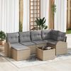 vidaXL Sofa Set mit Kissen 7 pcs Beige und hellgrau Poly-Rattan