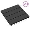 vidaXL Terrassenfliese 11 pcs Schwarz 30 x 30 cm WPC