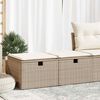 vidaXL 2-tlg. Garten-Sofagarnitur mit Kissen Beige Poly Rattan Akazie