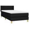vidaXL Boxspringbett mit Matratze Schwarz 90x200 cm Stoff