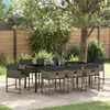 vidaXL Garten Essgruppe 9 pcs Grau Poly-Rattan