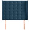 vidaXL Kopfteil mit Ohren Dunkelblau 103x23x118/128 cm Samt