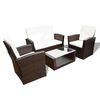 vidaXL 4-tlg. Garten-Lounge-Set mit Kissen Poly Rattan Braun
