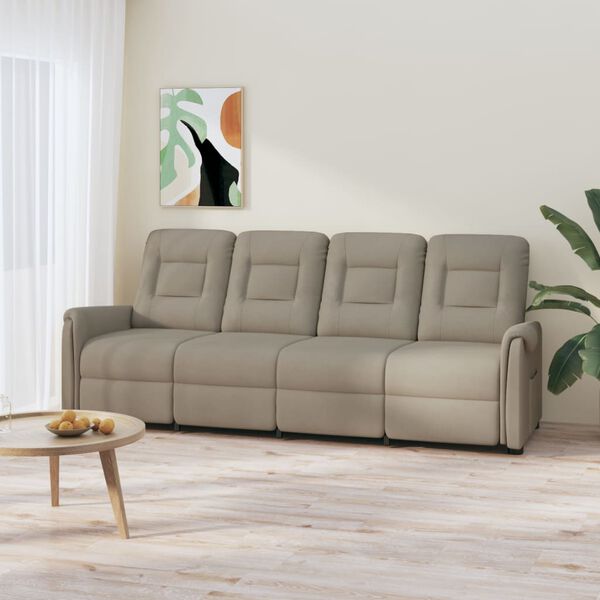 vidaXL 4-Sitzer Massagesessel Hellgrau Mikrofaser-Gewebe