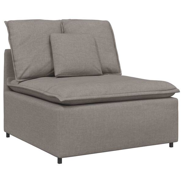vidaXL Modulares Sofa Mittelmodul mit Kissen Taupe 100 cm