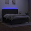 vidaXL Boxspringbett mit Matratze & LED Schwarz 180x200 cm Stoff