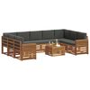 vidaXL Sofagarnituren 10 pcs Natur und Anthrazit Massivholz Akazie