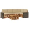 vidaXL Outdoor-Sofagarnitur 6 stk. Natur und Beige Polyester