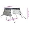 vidaXL 3-Bow Bimini-Top mit Mesh-Seitenteilen 183x(170-182)x137 cm