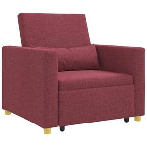 vidaXL Ausziehbare Schlafcouch Einzel Weinrot 90 x 165 x 87 cm Stoff