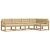 vidaXL Outdoor-Sofagarnitur 4 stk. Wei&szlig; und Beige Polyester