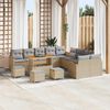 vidaXL Gartensofa-set 14 pcs Beige Poly-Rattan