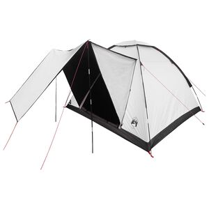 vidaXL Campingzelt 4 Personen Wei&szlig; Blackout Polyester und Stahl