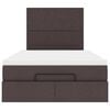 vidaXL Ottoman-Bett mit Matratze & LEDs Dunkelbraun 120x200 cm Stoff