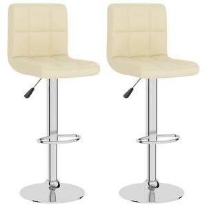 vidaXL Barhocker 2 Stk. Creme Stoff