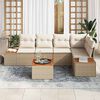 vidaXL Garten-Sofa-Set mit Kissen 6 pcs Beige und Creme Poly Rattan