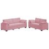 vidaXL 2-teiliges Sofa-Set mit Kissen, rosa Samt