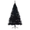 vidaXL K&uuml;nstlicher vorbeleuchteter Weihnachtsbaum Schwarz 180 cm PVC