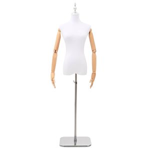 vidaXL Verstellbare Mannequin 165-213 cm mit Fu&szlig; Weiblich PP Wei&szlig;