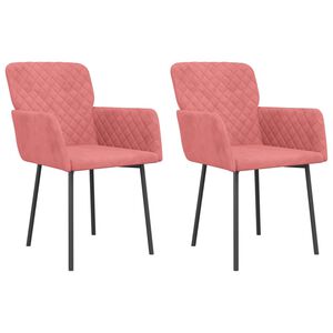 vidaXL Esszimmerst&uuml;hle 2 Stk. Rosa Samt