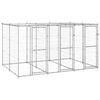vidaXL Outdoor-Hundezwinger mit &Uuml;berdachung Verzinkter Stahl 7,26 m&sup2;