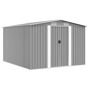 vidaXL Gartenhaus 257x298x178 cm Metall Grau