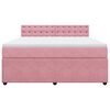 vidaXL Boxspringbett mit Matratze Rosa 180x200 cm Samt