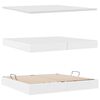vidaXL Bett mit Stauraum und LED Reinwei&szlig; 200 x 200 cm Kunstleder