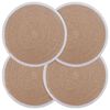 vidaXL Jute Platzsets 4 Stk. Nat&uuml;rlich und Wei&szlig; 100% Tossa Jute