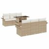 vidaXL Gartensofa-set mit Kissen 7 pcs Beige Poly-Rattan