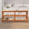 vidaXL Werkbank Wachsbraun 181,5 x 50 x 80 cm Massives Kiefernholz