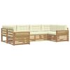vidaXL Outdoor-Sofagarnitur 6 pcs Wei&szlig; und Creme Massivholz Akazie