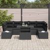 vidaXL Sofa Set mit Kissen 8 pcs Schwarz Poly-Rattan