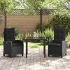 vidaXL Garten Essgruppe mit Kissen 3 pcs Schwarz Poly-Rattan