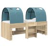vidaXL Bett mit Tunnel 3 Stk. Sonoma Eiche und Hellblau Holzwerkstoff