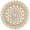 vidaXL Teppich Handgefertigt Jute mit wei&szlig;em Aufdruck 120 cm