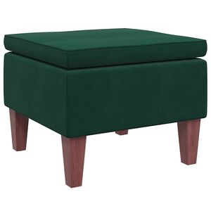 vidaXL Hocker mit Holzbeinen Dunkelgr&uuml;n Samt