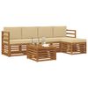 vidaXL Sofagarnituren 6 pcs Natur und Beige Massivholz Akazie