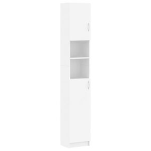 vidaXL Badezimmerschrank Wei&szlig; 32&times;25,5&times;190 cm Holzwerkstoff