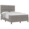 vidaXL Boxspringbett mit Matratze Taupe 140 x 190 cm Stoff