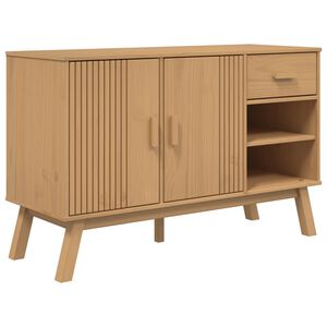 vidaXL Sideboard OLDEN Braun 114x43x73,5 cm Massivholz Kiefer