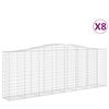 vidaXL Gabionen mit Hochbogen 8 Stk. 400x50x140/160cm Verzinktes Eisen