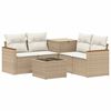 vidaXL Sofa Set 6 stk. Beige und Cremewei&szlig; Polyrattan und Stahl