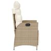 vidaXL 3-tlg. Bistro-Set mit Kissen Beige Poly Rattan